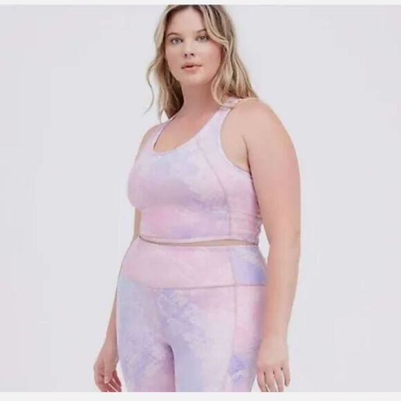 Torrid Purple Sports Bra Longline Shine Activewear Stretch Racerback SIZE 3 NWT - Picture 2 of 5